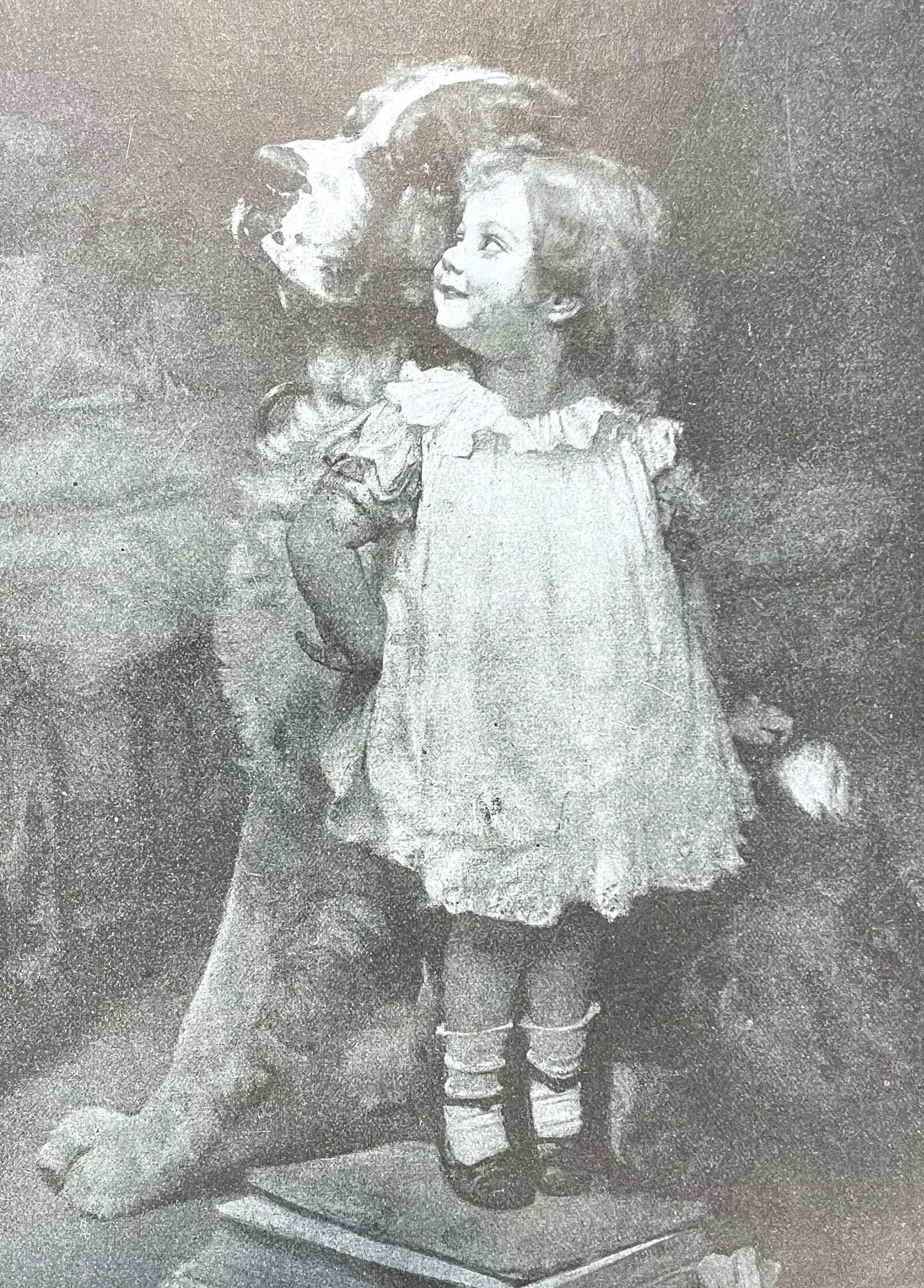 Victorian Lithograph Little Girl and Dog - Etsy