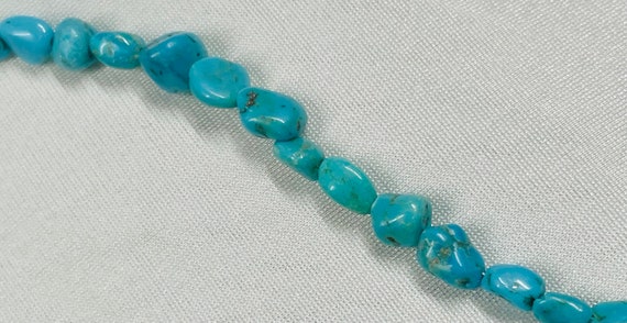 Turquoise Stone Necklace  Long Strand 42" native … - image 4