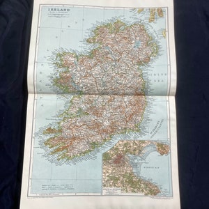 Justes Perthes Antique Color map IRELAND 1910