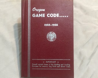 Oregon Game Code 1965-1966 Book Hunting Fishing Vintage