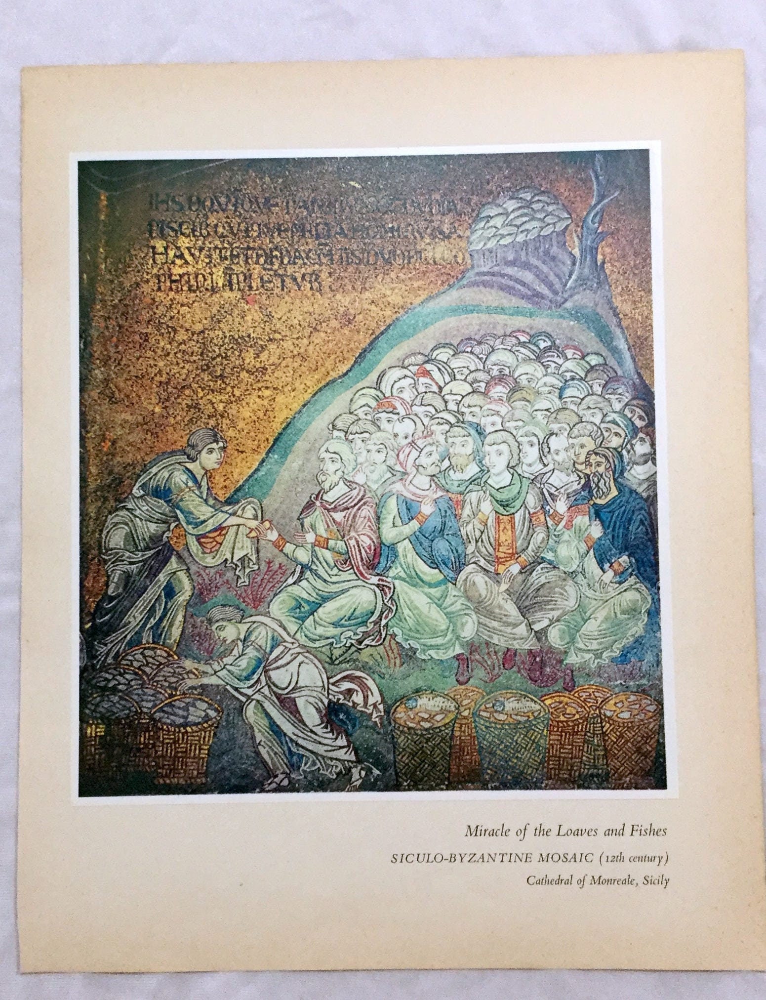 パンと魚の奇跡 イエス キリスト教美術 1957年 フォトグラビア