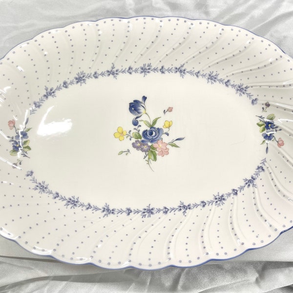 Nikko Fine Tableware Japan  BLUE PEONY Blue Serving Platter