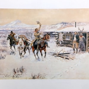 Natale al Cow Camp Charlie M. Russell Montana Western Art 1904 Cowboy