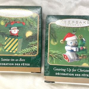 Hallmark Miniature Weihnachtsschmuck 1991: Elf Bot & Santa (2er Set)