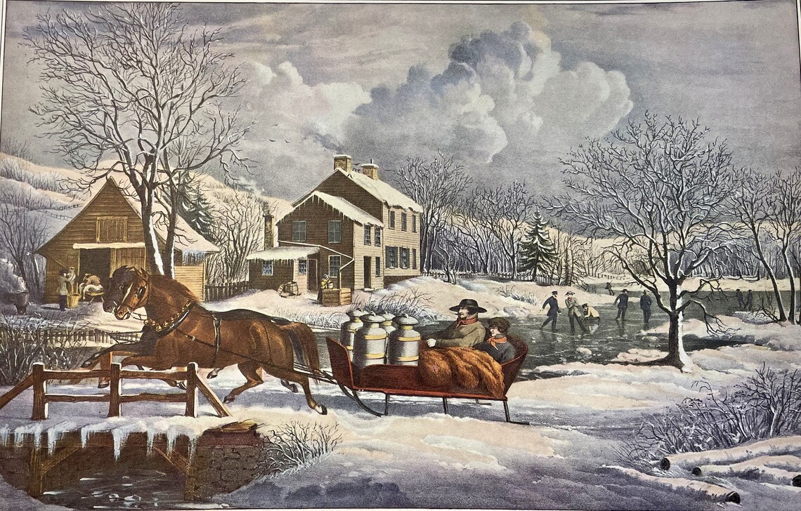 Currier & Ives Vintage 1853 Print American Farm Scenes No. 4 Etsy
