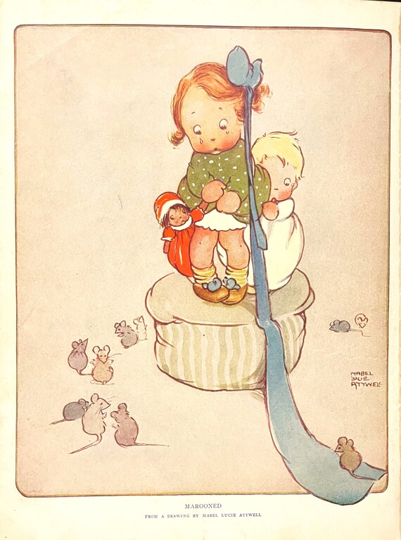 Marooned by Mice Mabel Lucie Attwell 1927 Vintage Children