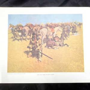An Old Time Plains Fight  by Frederic Remington Cowboy Horses Western Classic lithograph Print