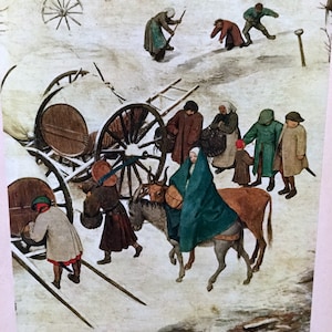 The Census at Bethlehem Bruegel Christian Art 1957 Photogravure Portfolio print