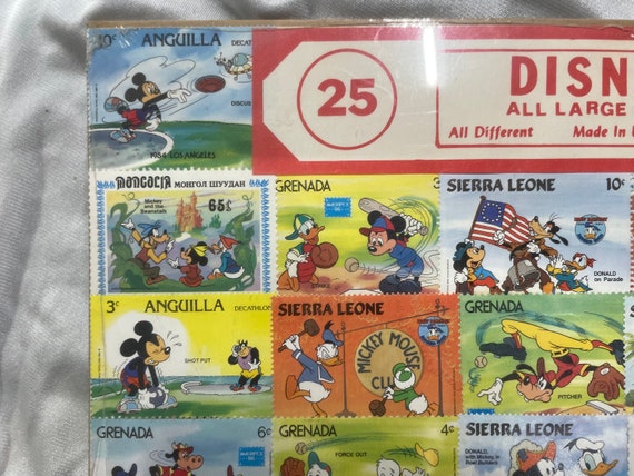 Disney Large Pictorial Vintage Stamps #3 Mickey Goofy Donald Duck  display picture 1