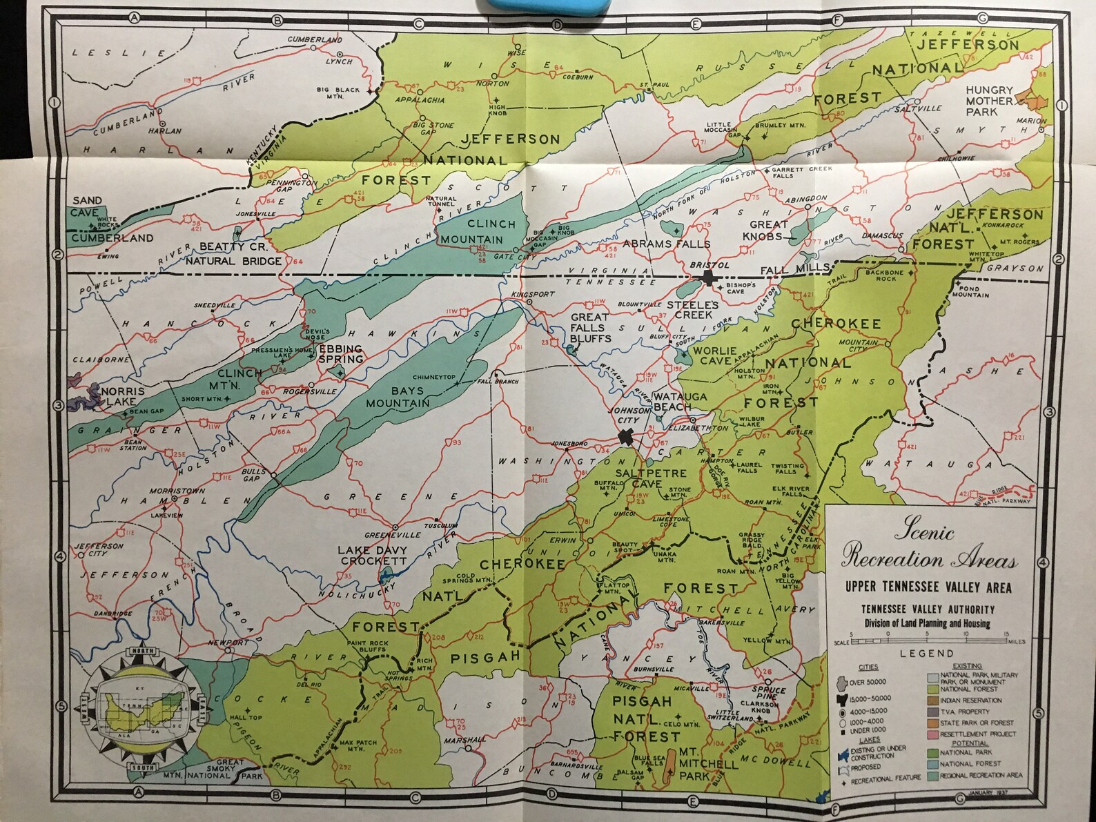 Scenic Recreation Areas Upper Tennessee Valley Authority Area | Etsy