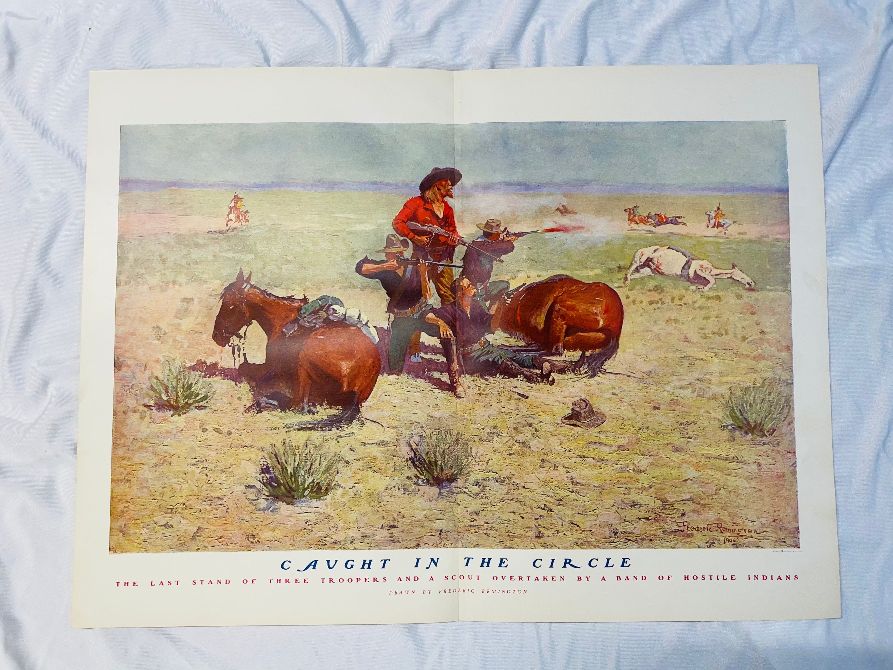 Caught in the Circle 1902 Chromolithograph by Frederic Remington