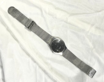 Classic SKAGEN Denmark Steel Mesh Watch with black dial