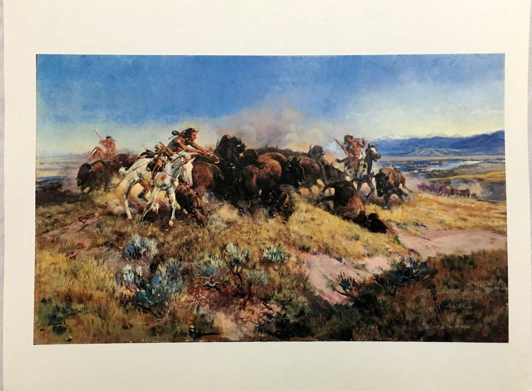The Buffalo Hunt No. 40 Charles M. Russell Charlie Western Art Native ...