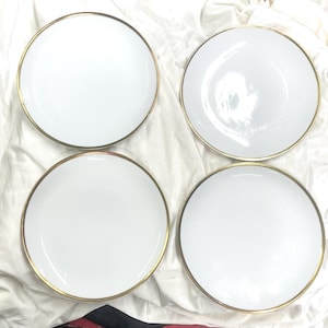 Juego de 4 platos de ensalada THOMAS Germany blanco con detalles dorados