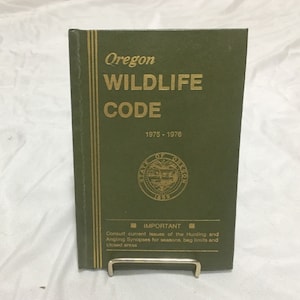 Oregon Wildlife Code 1975-1976 Buch Jagd Angeln selten
