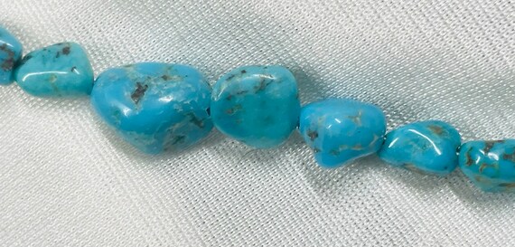 Turquoise Stone Necklace  Long Strand 42" native … - image 5