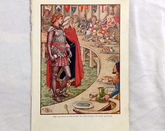 Walter Crane Art Print: Sir Galahad, Knights of the Round Table, 1911