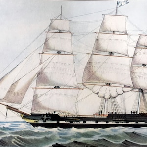 CURRIER & Ives Vintage 1850s Art Print Clipper Ship HOMEWARD BOUND Sailing