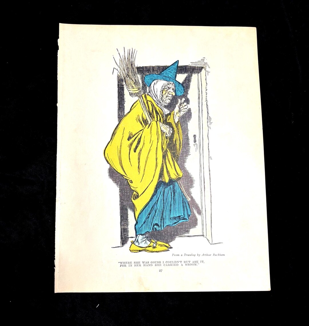 Witch at the Door Arthur Rackham 1927 Original Children's Lithograph ...