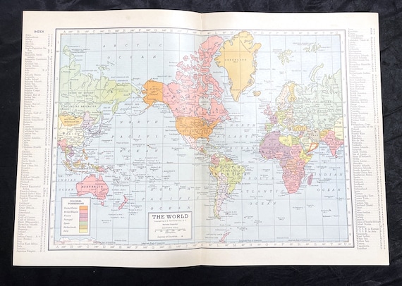 HAMMOND World Atras アンティーク世界地図帳 1967 本