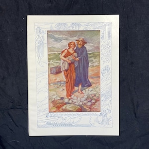 Così Danae fu consolata e tornò a casa con Ditti di W Heath Robinson 1927 Litografia Pescatore