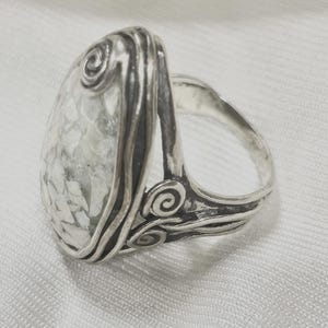 Vintage Sterling Silver Women&#39;s Ring Size 8 Shell Setting