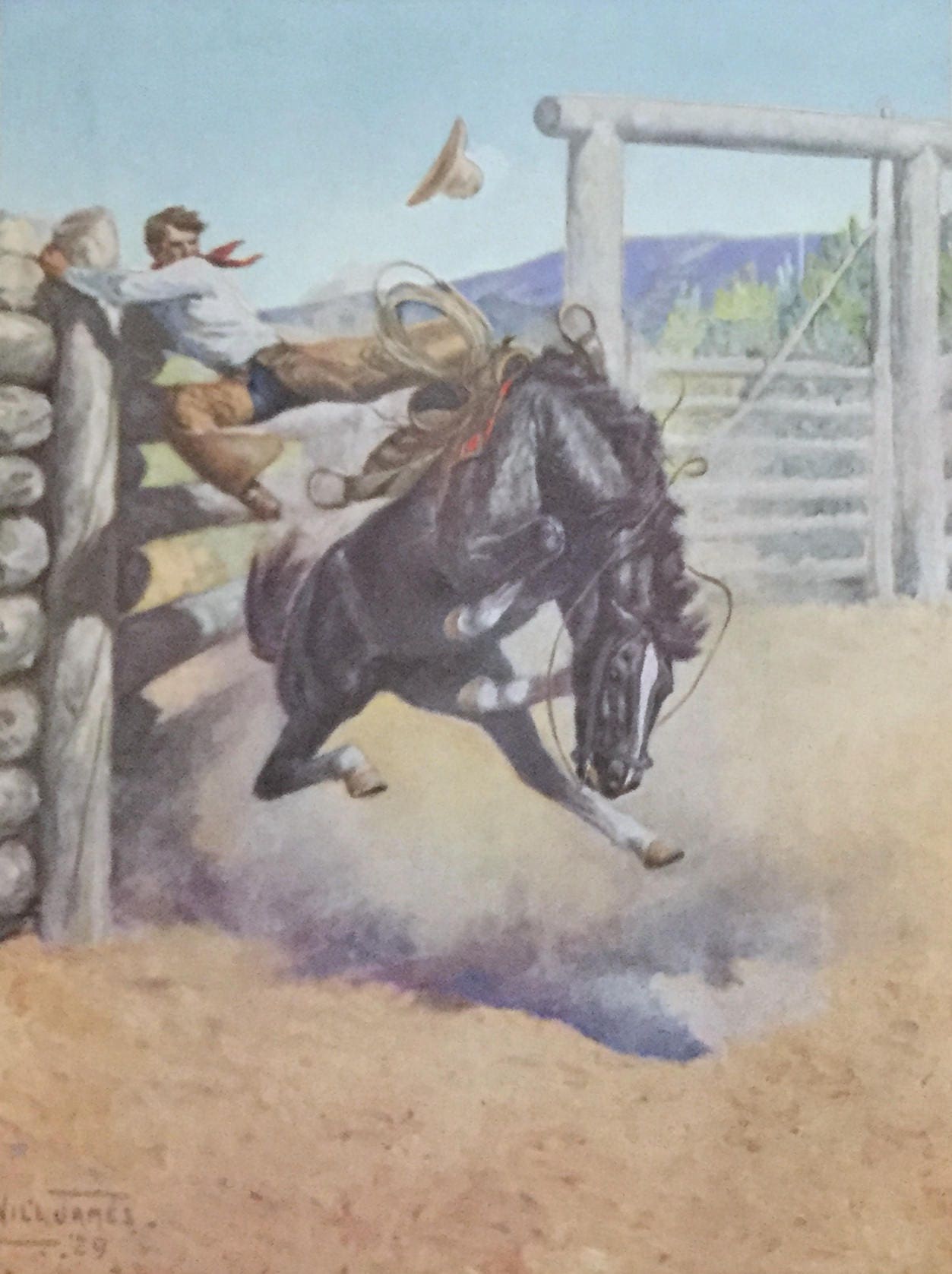 Will James 1929 Print Bucking Horse AMERICAN Cowboy Western - Etsy New  Zealand