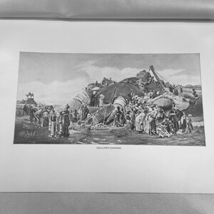 1896 Victorian Art Print of Engraving Swift Gulliver’s Travels GULLIVER CHAINED