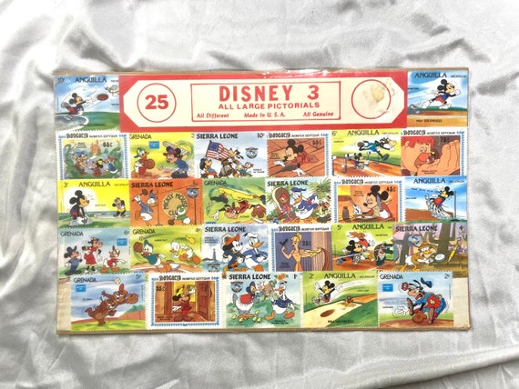 その他 Disney Store Disney Stamp Gallery Disney Large Pictorial Vintage Stamps #3 Mickey Goofy Donald Duck