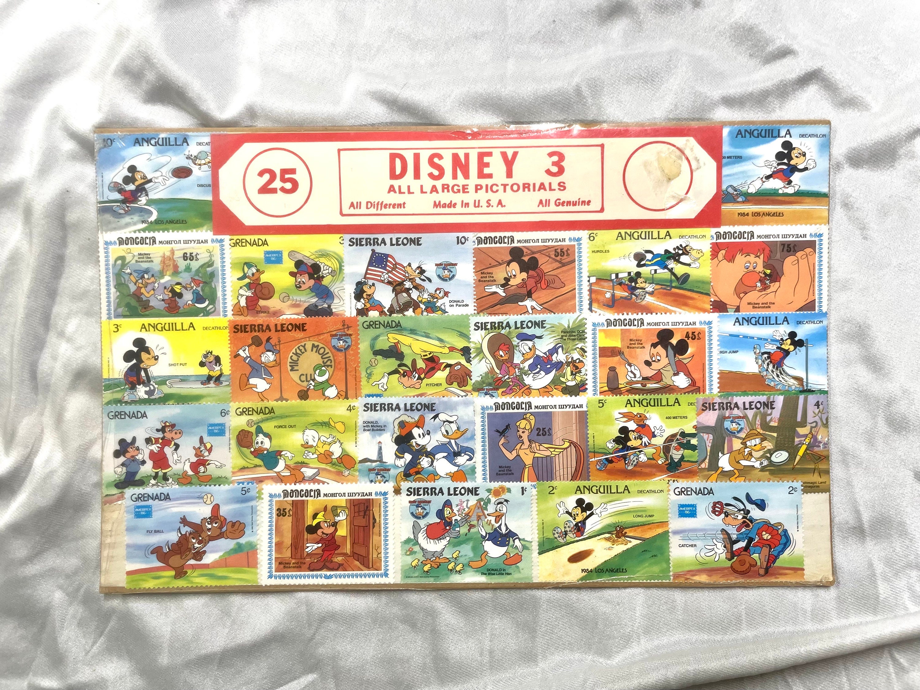 その他 Disney Store Disney Stamp Gallery Disney Large Pictorial Vintage Stamps #3 Mickey Goofy Donald Duck