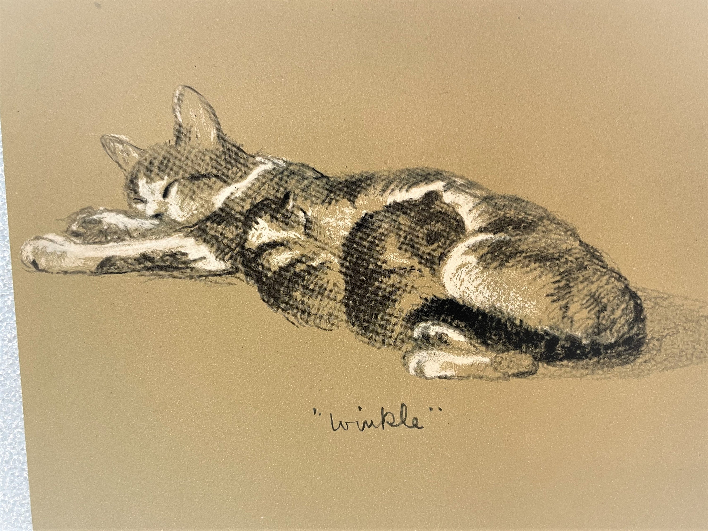 Lucy Dawson - TIRED NURSING Mother Cat W 2 KITTENS 