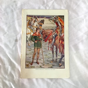 Walter Crane Art Print: Young Perceval Questions Sir Owen, 1911 Knights of the Round Table