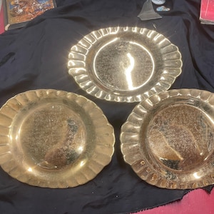 Royal China 22K Gold Warranted Set 3 12&quot; Platters RARE