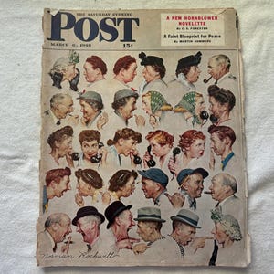 Saturday Evening Post Magazine March 6, 1948 The Gossips Cover Norman Rockwell ROUGH