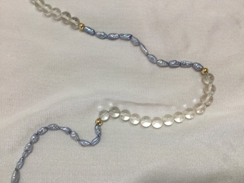 Blue Seed pearl /& Crystal 36 necklace Strand Great Colors FREE SHIPPING USA