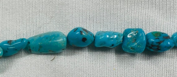 Turquoise Stone Necklace  Long Strand 42" native … - image 2