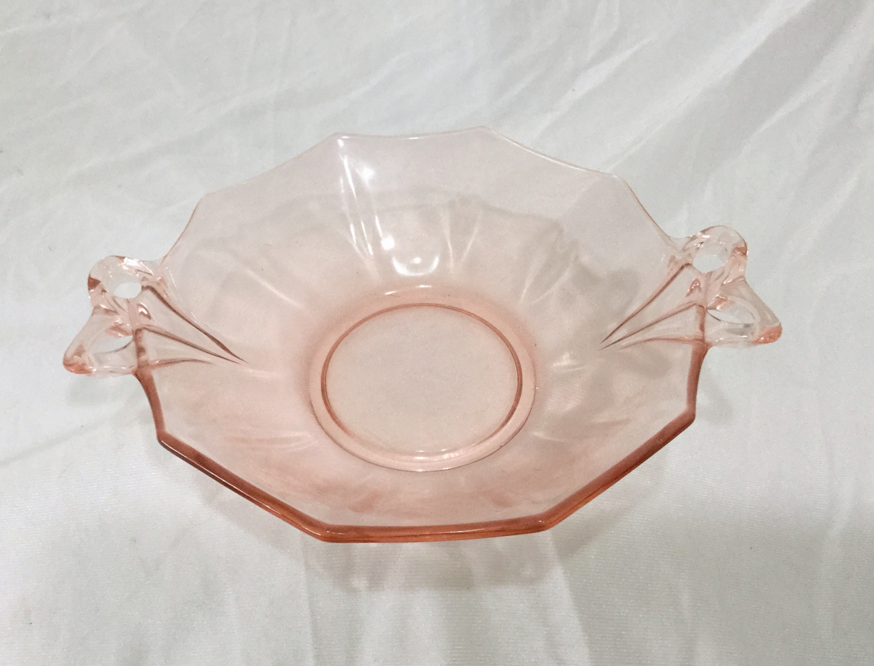 Vintage pink glass bowl with handles - Etsy 日本