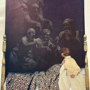 Maxfield Parrish 1904 Art Print RARE children GHOSTS Scary