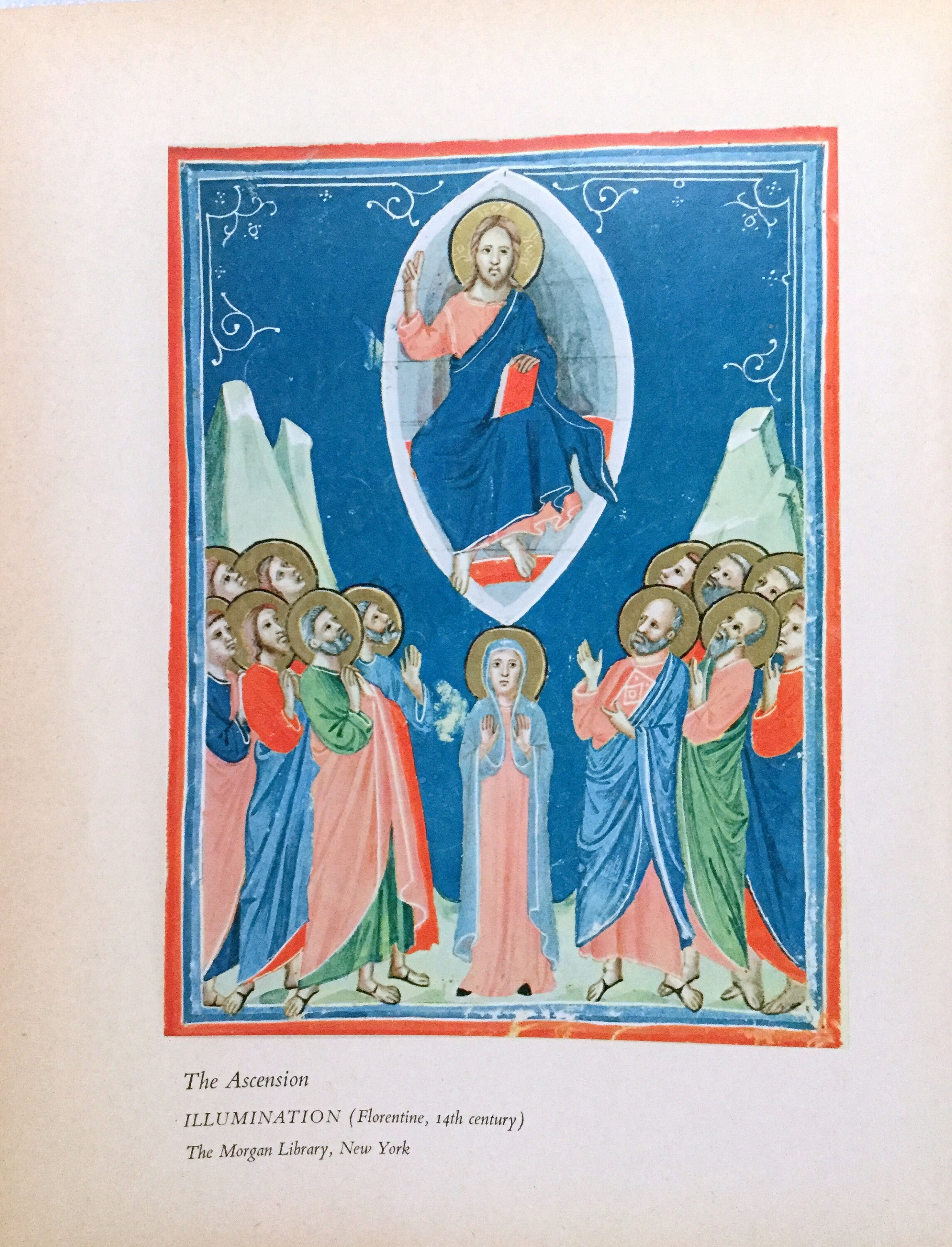 The Ascension Illumination 14th Century Christian Art 1957