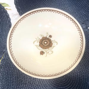 Royal China NUTMEG 9&quot; Vegetable Serving Bowl BROWN FLOWER