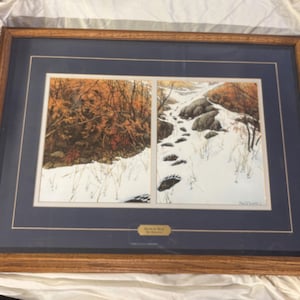 Bev Doolittle &quot;DOUBLED BACK&quot; Camouflage Bear -Fine Art Pro-Framed and Matted