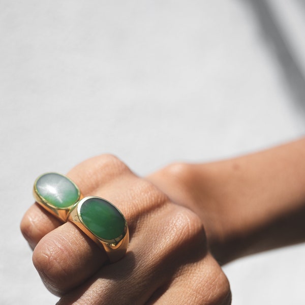 Jade and Gold Ring Etsy