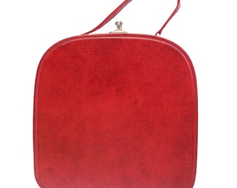 Vintage Vanity Case By Cheney in Vibrant Red. Lovely Condition for Age.