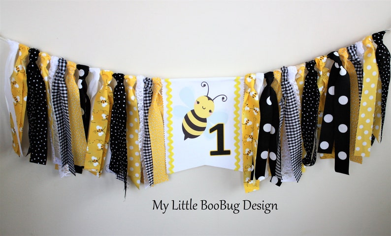 Smash Honey Haute Bee 1er Bumble Anniversaire Photo PropFille BannièreGâteau Chaise ygfb67
