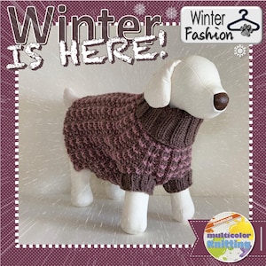 Dog Sweater Brown and Pink Color.