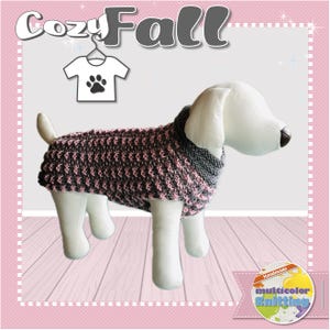 Dog Sweater Grey and Pink Color.
