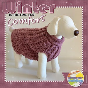 Dog Sweater Pink (Mauve) Color.