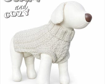 Handmade Dog Sweater |  Beige Soft Knit Puppy Jumper | Warm & Cozy Pet Clothes