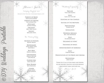 winter wedding programs etsy