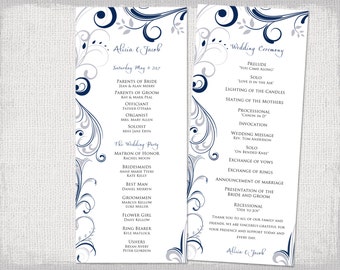scroll wedding programs etsy